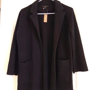 J Crew Sophie Open Front Sweater Blazer Small Black